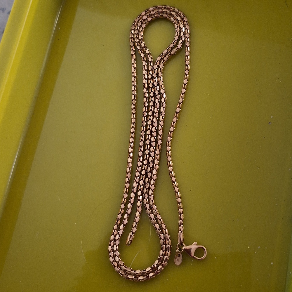 Vintage Bronzallure Boston Link 18 Kt Rose Gold Over Bronze Chain Necklace 40"